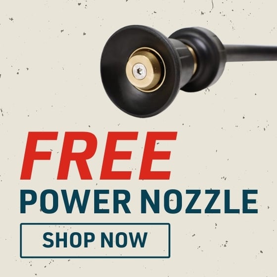 Free Gemplers industrial power nozzle with purchase of Gemplers Pro-Grade rubber hose.