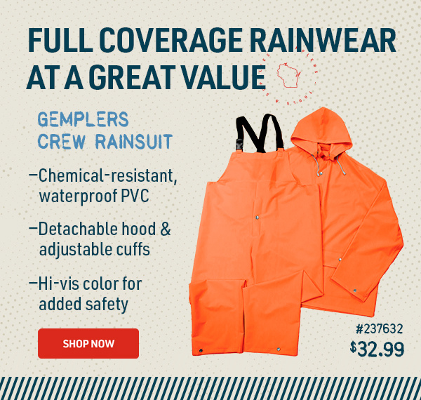 Full Coverage Rainwear at a Great Value - Gemplers Crew Rainsuit