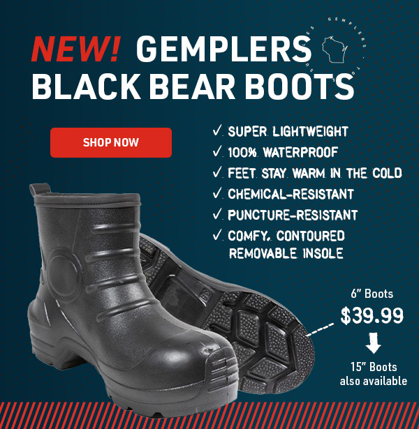 New! Gemplers Black Bear Boots