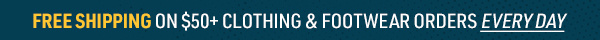 Free Shipping on Clothing & Footwear Orders Every Day