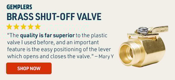 Gemplers Brass Shut-off Valve.