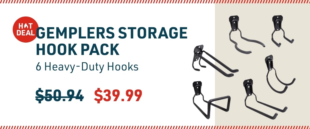 Gemplers storage hook pack includes 6 heavy-duty hooks.