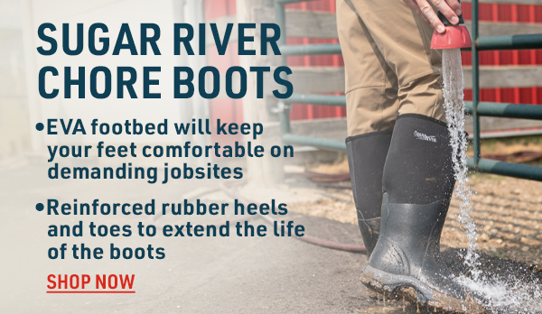 Shop Sugar River Chore Boots. EVA footbed for comfort and reinforced rubber heels for long-lasting durability.